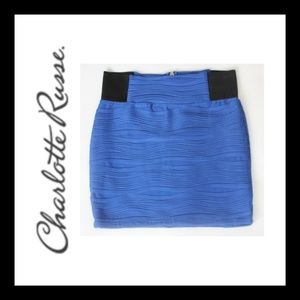 Charlotte Russe Blue & Blk Mini Skirt